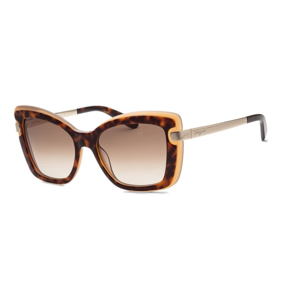 Salvatore Ferragamo Accessories - Salvatore Ferragamo Havana Amber SF814S-226 54mm Oversized Sunglasses EUC.